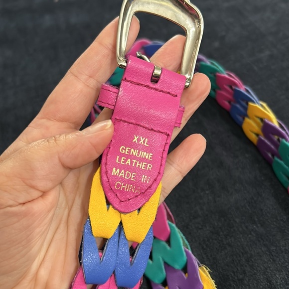 Genuine Leather Rainbow Belt 46.25 inches Long - Picture 3 of 6